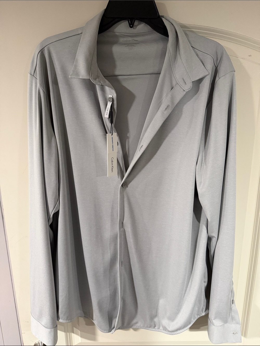 Calvin Klein Men's Light Gray Long-Sleeve Button Shirt